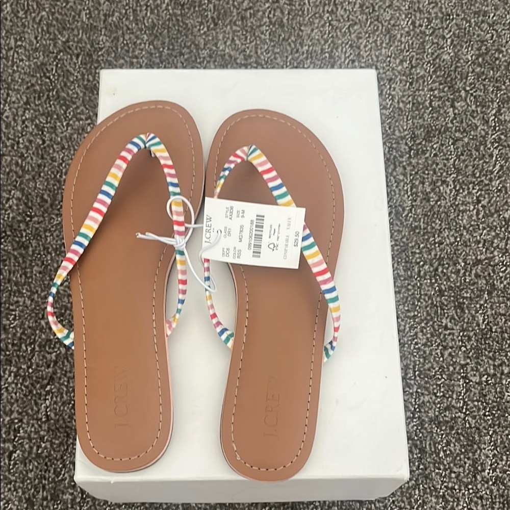 J. Crew Multicolor Striped Sandals